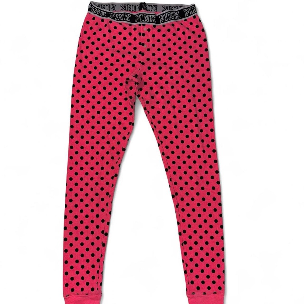 Women’s vintage Y2K Victorias Secret PINK polka dot thermal pajama leggings M